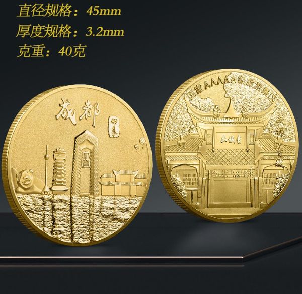 Médaille commémorative des arts et métiers, pièce commémorative en or et en argent, souvenir du tourisme de la civilisation urbaine nouveau