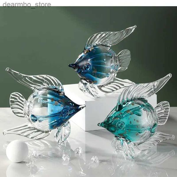 Arts et artisanat Creative Lass Fish Decoration Art Modelin Animal Decoration Livin Room Home Decoration Accessoires Artisanat Exquis IFTS L49