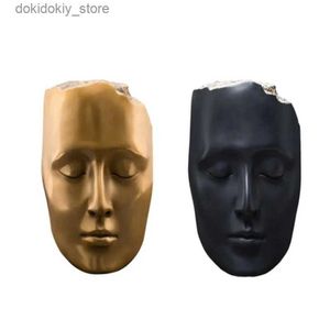 Kunst en ambachten Creative Resin Olden Mask Abstract Face Mask Sculpture Livin Room Ornament Resin Crafts Paasmasker Home Decor AccessoriesL2447