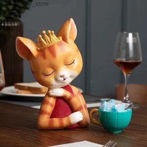 Arts et artisanat Créativité Résine Crown Crown orane chat princesse ornements de bureau