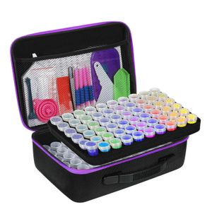 Diamond Painting Tool Organizer Bag with Dot Drill Pens, Stickers, Funnel Tray, Brushes, Divided Round Bottles and Hand Accessories - 2024