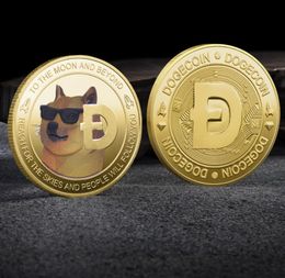 Arts and Crafts Dogecoin kleur driedimensionaal reliëf Herdenkingsmunt