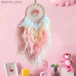 Arts and Crafts Dream Catcher Wind Chimes Home Craft Dreamcatcher Ornement Hanin Boho Décoration de chambre Ift Feather Feather Tree of Life L49