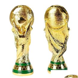 Trofeo de fútbol de resina dorada europea para artes y artesanías, trofeos de fútbol mundial, mascota, decoración para el hogar y la Oficina, envío directo, Dhni de jardín