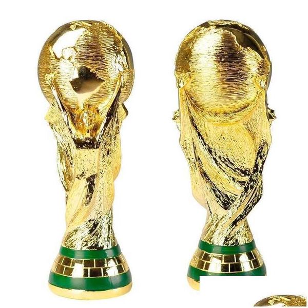 Artes y artesanías Trofeo de fútbol de resina dorada europea Regalo Trofeos de fútbol mundial Mascota Decoración de la oficina en el hogar Artesanía Entrega directa Ho Dhzdy