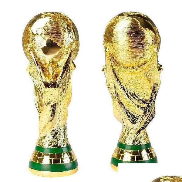 Artes y artesanías Trofeo de fútbol de resina dorada europea Regalo Trofeos de fútbol mundial Mascota Decoración de oficina en casa Entrega de entrega Jardín Dhylt