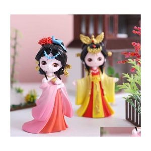 Arts and Crafts Factory Outlet National Fashion Blind Box Ancient Style Color Natural Geur Geur vier Beauty Resin Hmade Doll Living Dhysu