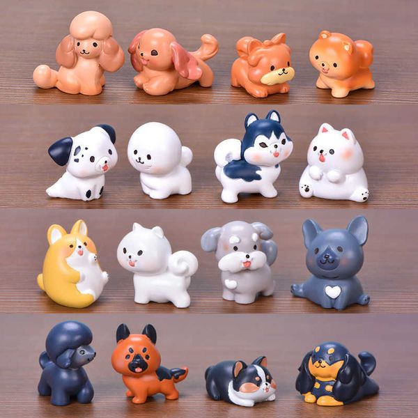 Arts et Artisanat Figurine Miniature Animal Chien Corgi Bichon Résine Ornements Pour La Maison Décorations Micro Landscap Bureau Accessoires Chambre Décor Y23