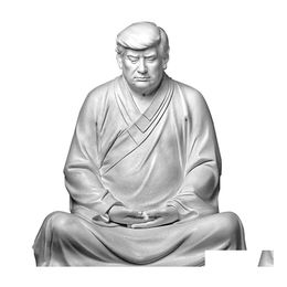 Artes y manualidades, ex presidente estadounidense, Donald Trump, estatua de Buda de resina, modelo hecho a mano, recuerdo