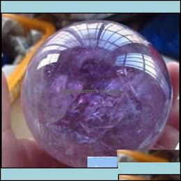Kunst- en ambachten geschenken Home Garden Natural Amethyst Quartz Stone Sphere Crystal Fluorite Ball Healing Gemstone 18 OTPRZ