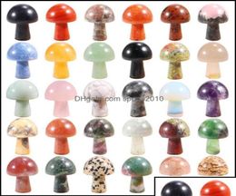 Cadeaux artisanaux et artisanat jardin de maison petit quartz naturel en pierre mini champignons sculpture de sculpture cristal décoration dh ot5t74647050