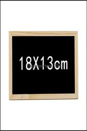 Cadeaux artisanaux et artisanat Small Frame en bois Blackboard 20x30cm Double côté tableau 18x13cm Enregistrement de bienvenue créatif déc9629678