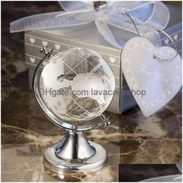 Arts et artisanat en verre plastique transparent globe mondial de bureau cristal clair décor de mariage faveur