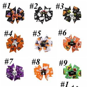 Artes y manualidades Decoración de Halloween Grosgrain Baros para el cabello para niñas Baby Ghost Clips Clips Accesorios de 3 pulgadas CPA59 DHSJO