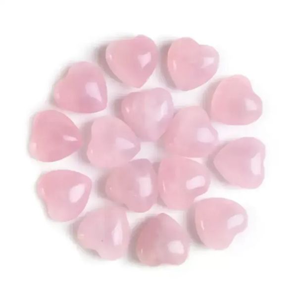 Arts and Crafts Healing Crystal Rose Quartz Love Heart Stone Chakra Reiki G0811