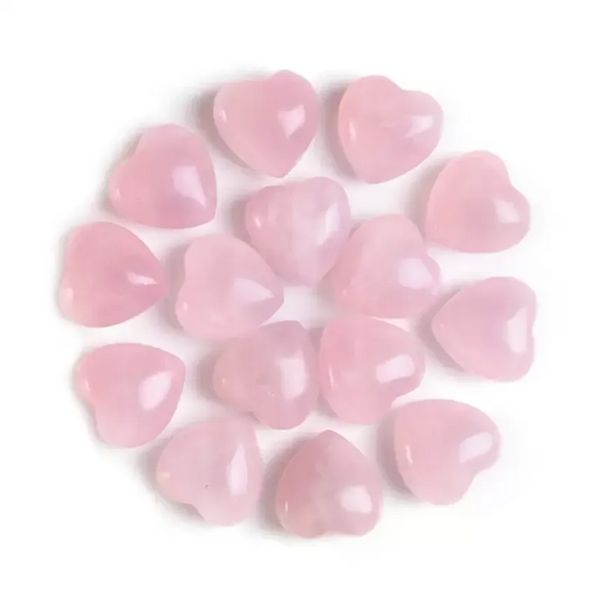 Artes y manualidades Cristal curativo Cuarzo rosa natural Amor Corazón Piedra Chakra Reiki F0826
