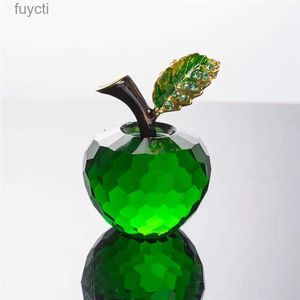 Artes y manualidades Decoración del hogar 40 mm Cristal verde Manzana Decoración de bodas Figuras de bolas de cristal Manualidades Regalos Decoración de piezas de cumpleaños Bola de vidrio verde YQ240119