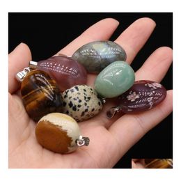 Kunst en ambachten Irregar Natural Stone Charms Healing Reiki Rose Quartz Crystal Pendant Diy Necklace Women Fashion 20x3025x40mm Sport DH2XP