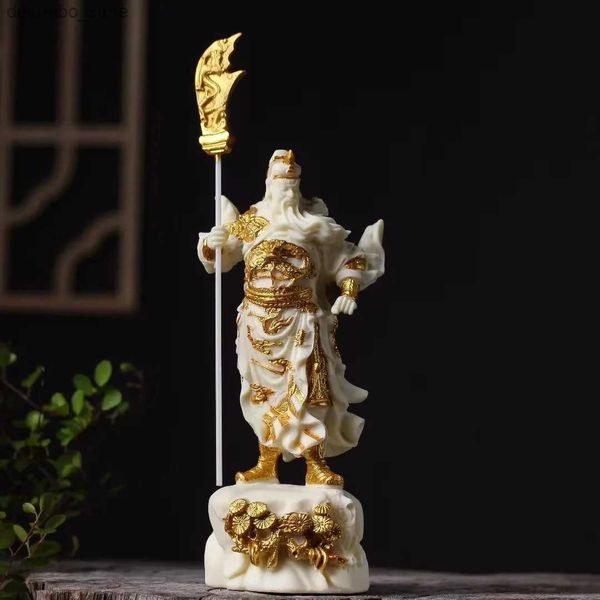 Arts et artisanat Ivory Fruit Carvin Uan on Statue Uan Yu Erye Fiure Office Home Decor Bouddha Ornement Handicrafts Small Decorative Article L49