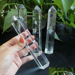 Arts et artisanat grand cristal clair naturel tour de quartz point obélisque baguette de guérison 8,5 cm 16 cm livraison directe maison jardin Dh3Bv