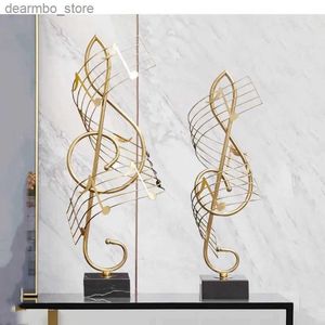 Kunst en ambachten metal abstract noot Muziek Handwerk Furishins Modern Home Decoration Olnen Marble Base Home Decore accessoires Decor L49