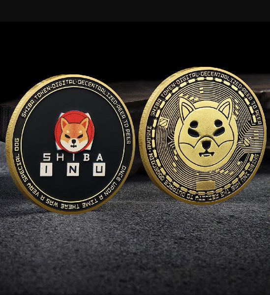 Arts and Crafts Médaille commémorative en métal Dogecoin médaille virtuelle nouveau shib bois de chauffage chien pièce défi pièce