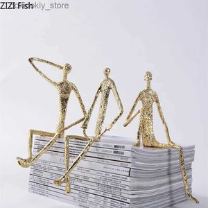 Kunst en ambachten metallic Old Fiure Standbeeld Samenvatting Handgemaakte vouwen Sculptuur Handwerk Decoratie Moderne Home Decoratie ornamenten accessoiressl2447