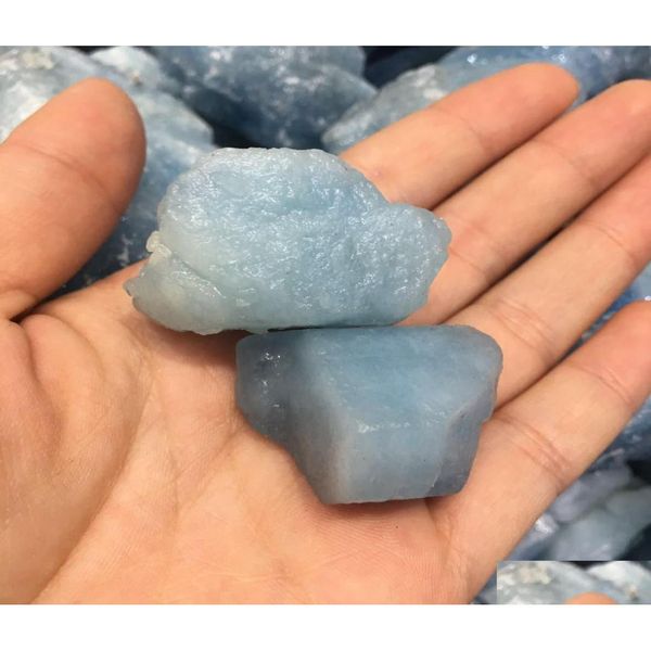 Arts et artisanat Natural Aquamarine Quartz Crystal Rough Stone Rock Gemstone Guérison Stones Mineraux pour bijoux Making3312215 Drop D Dhot5