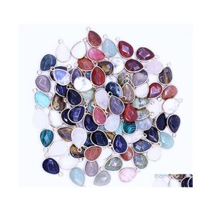 Arts et artisanat Naturel Druzy Cristal Quartz Pierre Mixte Pendentifs Connecteur Pour Diy Collier Boucles D'oreilles Fabrication de Bijoux Drop Delivery H Dhleq