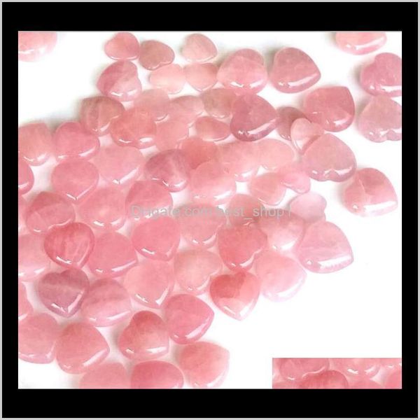 Arts et artisanat Quartz rose naturel en forme de rose sculpté Palm Love Healing Gemstone Lover Gife Stone Crystal Heart Gems Ewf3424 Sejid Ocqcp