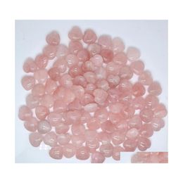 Artes y artesanías Piedra natural 25Mm Corazón Rosa Cuarzo rosa Cristal Minerale Piedra preciosa Reiki Decoración del hogar Entrega directa Jardín Dh6Mk