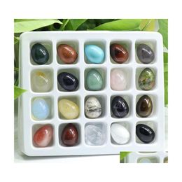 Kunst en ambachten natuursteen ei gevormd 16x22 mm kristal jade tijger oog kleine rozenkwarts amethist tijgers opaal ornamenten sieraden acc dhvca