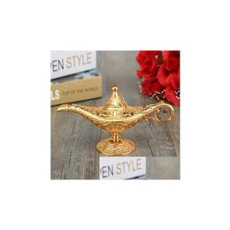 Kunst en ambachten nieuwste metalen gesneden Aladdin lamp licht wensen theeolie pot decoratie verzamelbare collectie cadeau druppel de dhdcs