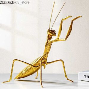 Arts et artisanat Old Resin Insect Ornaments Mantis Cricket Bee Sculpture Livin Room Statue Accessoires Access