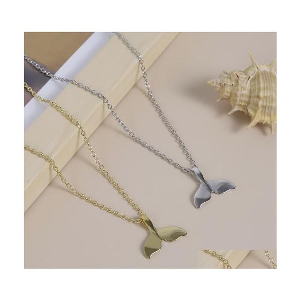 Arts Et Artisanat Pendentif Colliers Design Animal Mode Femmes Long Collier Queue De Baleine Poisson Charme Nautique Queue De Sirène Punk Jewelr Dheo3