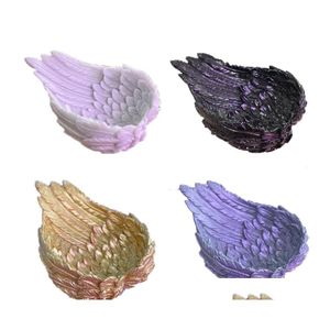 Artes y artesanías Base de bola de cristal de cuarzo Decoración Tallada Plumas de amor Soporte de exhibición Coral Shell Resina Pedestal Esfera de vidrio Adorno C Dhkgh