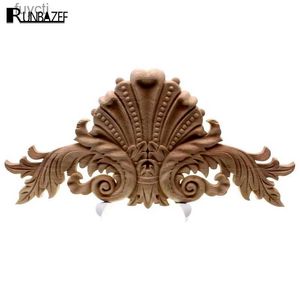 Artes y manualidades RUNBAZEF Apliques de madera decorativos antiguos Decoración de muebles Puerta de gabinete Molduras de madera irregulares Estatuilla tallada en flores Artesanía YQ240119