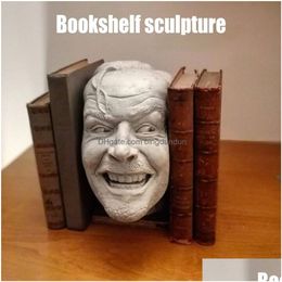 Kunst- en ambachten Scpture van de Shining Bookend Library Heres Johnny Resin Desktop Ornament Book Shelf Mumr999 210727264G Drop Delivery Dhu6c