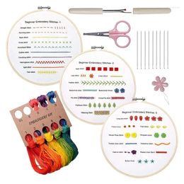 Kits de couture d'art et d'artisanat, Kit de pratique de point de broderie, accessoires de fil de couture de démarrage faits à la main