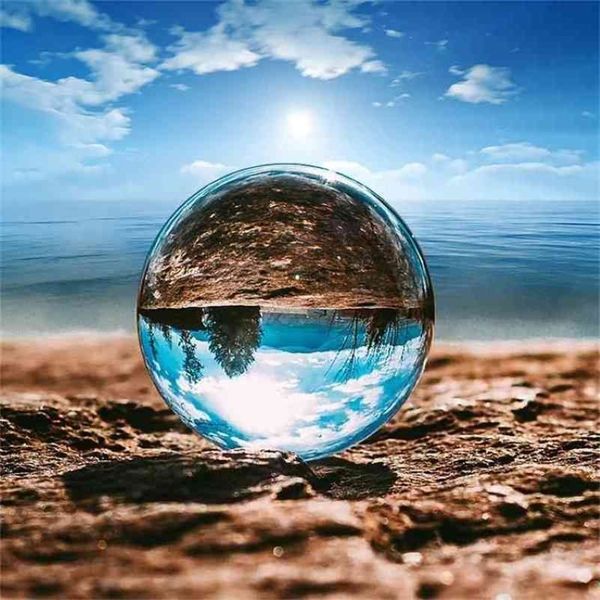 Arts et artisanat navire des États-Unis 200mm Rare clair asiatique Quartz feng shui boule boule de cristal sphère mode décor à la maison bonne chance 210728233p