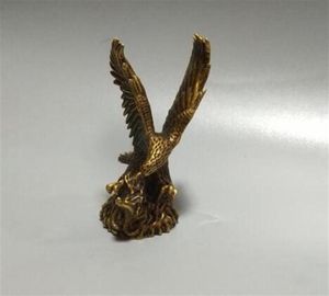 Arts et artisanat SHUN artisanat cuivre Bronze laiton chine exquis laiton aigle et serpents petite statue307U6781278