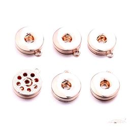 Arts And Crafts Sier Or Rose Alliage 18Mm Ginger Snap Button Base Charms Pendentifs Pour Snaps Bracelet Boucles D'oreilles Collier Diy Bijoux A Dhegj