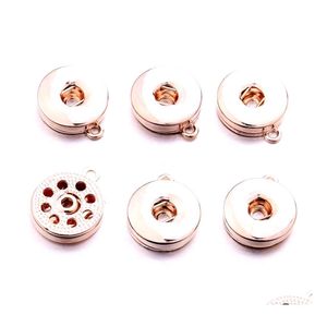 Kunst- en ambachten Sier Rose Gold Legering 18mm Ginger Snap Button Base Charms Hangers voor snaps Bracelet oorbellen ketting diy sieraden een dhegj