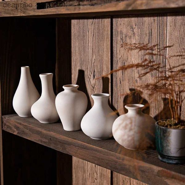 Arts et artisanat Vase Vase Artisan Flower Vases for Homes 10cm Heiht Bottle Livin Ceramics Bedroom Table Decor L49