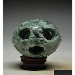 Arts et artisanat splendide jade sculpté à la main 3 couches boule de puzzle avec base Gtgtgt 7986040 livraison directe maison jardin Dhnmi