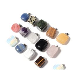 Arts Et Artisanat Carré Cubique Pierre Naturelle Charmes Chakra Guérison Rose Quartz Lapis Améthystes Pendentif Diy Collier Boucles D'oreilles Bijoux M Dhbuz