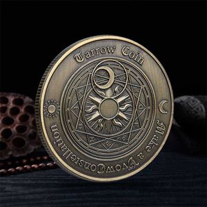 Artes y manualidades Tarot Deseando Moneda Conmemorativa Sol Luna Dios Sol Suerte Feng Shui Moneda Constelación Moneda Conmemorativa de Bronce Antiguo Emblema T240306