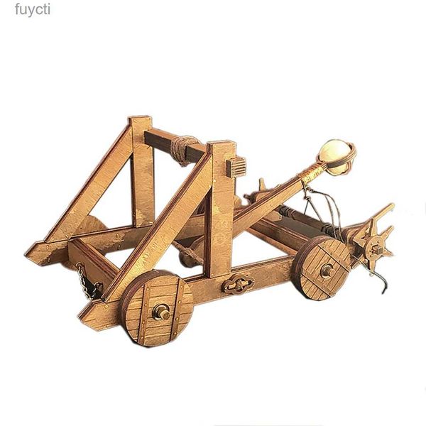 Arts et artisanat Torsion bras unique trébuchet catapulte Machine bricolage modèle de char ancien voiture de siège en bois Puzzle 3D besoin d'assemblage YQ240119