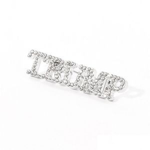 Arts et artisanat Trump 2024 Broche DIY Diamant Badge Artisanat Drop Livraison Maison Jardin Arts, Artisanat Cadeaux Dhwhi