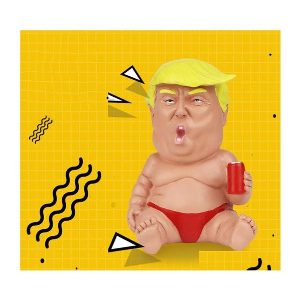 Arts et artisanat Trump personnalité poupée modèle ornements drôle dessin animé Figurine poupées personnages modèles réalité marionnettes résine bureau D Dhjit